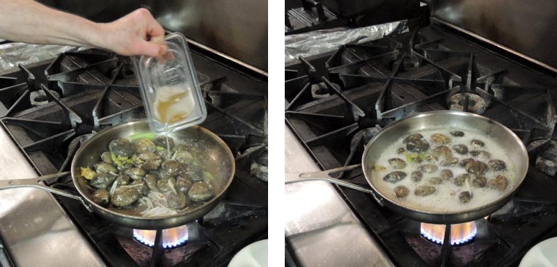 House-made garlic herb butter and house-brewed hefeweizen make the clams sing. 